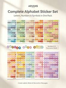 Colorful Letter And Number Stickers, Colorful Smiling Face Stickers, Self-Adhesive, Paper, Waterproof And Durable - Suitable For Scrapbook Decoration DIY Crafts, Diary Writing And Calligraphy Design, Essential School Supplies - A - View 4