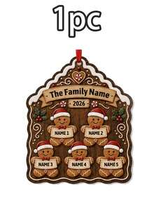 Custom Gingerbread Family Christmas Ornament, Personalized 2-5 Names Holiday Tree Decor, Festive Gingerbread House Style, Customized Family Keepsake, Customizable Name Hanging Ornament, Christmas Home Decor, Holiday Gift 2026, Christmas Decorations - Style D - View 11