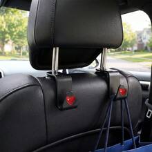 2pcs Small Heart-Shaped Car Seat Back Hidden Hooks, Multifunctional Creative Car Storage Hooks, Car Organizer Gadget - A - View 1