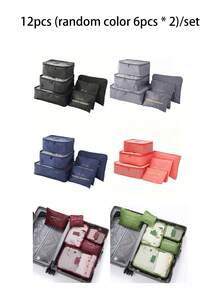 6pcs/Set Foldable Clothes Storage Bags With Handles, Large Capacity Quilt Blanket Clothing Storage Bags, Suitcase Compression Packing Bags, Bed Under Dorm Moving Seasonal Storage Organizer, Back To School College Dorm Essentials, Christmas Seasonal Home Storage Multi-Size Combination, Suitable For Multiple Scenarios - Multicolor - View 24