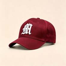 1pc Men Gothic MH Letter Embroidered Baseball Cap Adjustable Fashion Hat For Hiking Casual Street Party Travel Daily Outdoor Wear - Multicolor - View 2