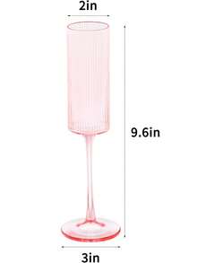 Plastic Champagne Flute, 5.5oz Ribbed Unbreakable Stemware, Reusable Champagne Toasting Cup - Modern Elegant Style, Suitable For Weddings, Parties, Anniversaries, Christmas And Birthday Celebrations, 5.5oz - Ribbed Design - Pink - View 3