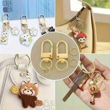 112pcs/150pcs KC Golden DIY Jewelry Making Parts Set, Zinc Alloy Rotating Keychains, Open Jump Rings, U-Shaped Keyrings, Open Rings, Suitable For DIY Keychains, Jewelry Accessories Making, Phone Earphone Chain Connectors, Dog Leashes, Keyring Open Rings, Metal Snap Clasps, Doll Hanging Hooks And Other Accessories - Door Buckle & Jump Ring - View 7
