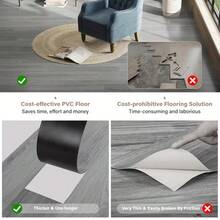 10/20 Pcs Set 40x15cm/15.75x5.91inch 0.6m²/1.2m² Peel And Stick Floor Stickers, Wood Grain Vinyl Flooring Stickers, PVC Wood Grain Floor Decals, Furniture Floor Decor, For Bedroom, Kitchen, Living Room And Hotel - Multicolor - View 7