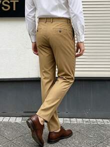 Men's Light Business Casual Dress Pants, Suitable For Daily Office, Banquet, Commute, Spring And Autumn - Khaki - View 3