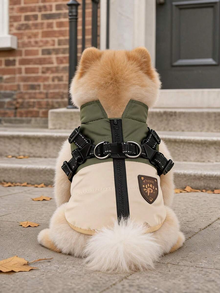 1PC Pet Clothes 2026 New Arrival Small Dog Puppy Cat Cute Pet Style Windproof Warm Colorblock Cool Claw Vest - Card Green - Multicolor - View 1