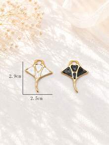 1 Set 7pcs Colorful Oil Drop 18K Gold Plated Stainless Steel Stingray Pendant Set, DIY Necklace Bracelet Anklet Earring Accessories - Multicolor - View 4