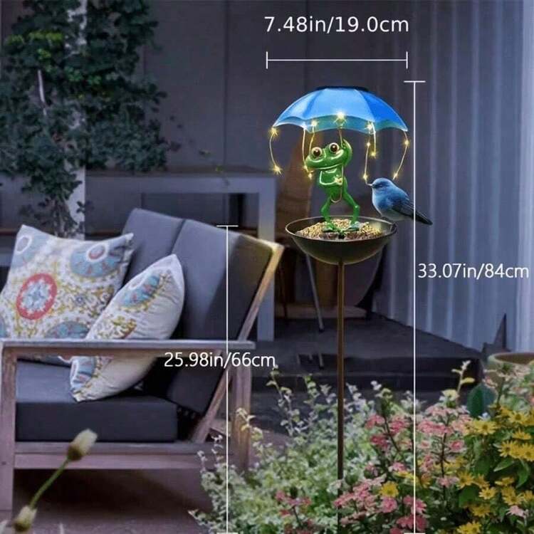 Frog‑Statue Solar Street Lights, Outdoor Hummingbird Feeders, Outdoor Decorative Lighting, Garden Decorations With LED Light Strings, Suitable For Courtyard Walkways, Lawns And Patio Lamps, For Christmas And Halloween - Frog Lamp - View 4