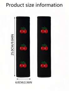 2PCS Cherry Shoulder Pads Cute Cherry Embroidery Decor Shoulder Cover Car Seat Belt Shoulder Pads Anti-Chafing Anti-Slip Shoulder Protection Covers - Shoulder Pads - View 5
