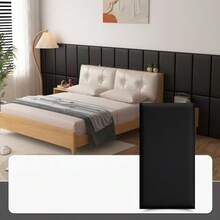 A Set Of 5 Self-Adhesive Wall Panels, Available In Black, White, And Gray, Specially Designed For Headboards. Self-Adhesive Soft Bedside Panels, Soundproof And Collision-Resistant Wall Panels, Removable Without Glue, Perfect For Decoration. - Soft Pack Of 5 - View 6
