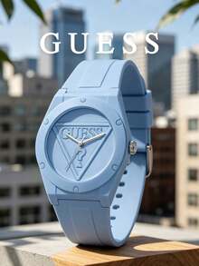 Guess Women's Quartz Watch, Rubber Strap, Round Case, Raised Triangle Logo Dial, Sporty Casual Style, Campus Summer Vacation Fashion - one-size - View 11