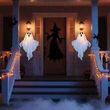 2 Pack Halloween Light Up Ghost Decorations, Battery Operated Flying Hanging Ghosts Glowing Led Lights Remote Control 8 Lighting Modes Floating Swinging Yard Garden Porch Outdoor Indoor Decor - View 4