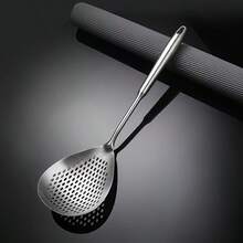 2/1pc Stainless Steel Strainer, Colander, Pasta Drainer, Fried Food Strainer, Filter Spoon, Stainless Steel Mesh, Food Strainer, Metal Mesh, Frying & Baking Strainer - Silver - View 12