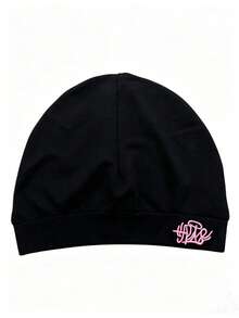 Solid Color Letter Street Style Nylon Embroidered Skull Beanie, All Season Spring Autumn Knit Hat, Outdoor Running Soft High Elastic Knit Hat - S - View 2