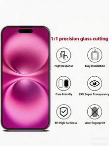 ZYSHI 3pcs Full Coverage High Definition 9H Tempered Glass Screen Protector, Compatible With IPhone 18Pro/18Pro Max/17 Pro Max/17 Pro/17 Air/17, 16 Pro Max/16/15/14/13/12/12 Mini/11 Pro/11 Pro Max, X/XS/XS Max Series, High Definition Quality, Anti-Scratch, Shatter-Resistant, Durable - Clear - View 3