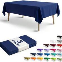 1/3/6/12 Pack Navy Blue Plastic Tablecloths - 54in X 108in - Disposable Tablecloths For Parties And Picnics, Suitable For Weddings, Christmas, Thanksgiving, Halloween - Navy Blue - View 10