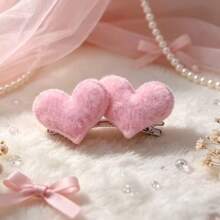 2 Pcs Heart-Shaped Hair Clips + Dog Harness, Cute Pet Princess Style Leash And Dress For Cats/Dogs, Suitable For Samoyed, For Outdoor Walking, With Matching Leash - Pink - View 6