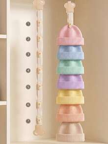 Hanging Hat Storage Strap With Clips, Wall-Mounted Hat Rack Closet Organizer, Space-Saving Hat Hooks Home Storage Accessories, Includes 1 Random Wall Hook - View 5