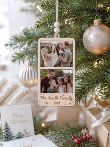 Custom Photo Frame Hanging Ornament, Personalized Photo Christmas Decoration, 2026 Wedding Anniversary Decor, Family Photo Frame Ornament, Christmas Tree Decoration, Christmas Gift - Multicolor - View 6