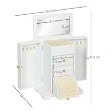 4-Tier Jewellery Box With Mirror And 2 Drawers - White - 1 - View 3