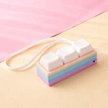 1PC Rainbow Pattern Button Keychain, Cute Bag Hanging Ornament Key Ring Charm, Mini Pendant Decor, Small Holiday Gift For Friends - Multicolor - View 22