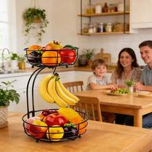Large Fruit Basket, 2026 Pro Detachable Metal Fruit Plate, Countertop Use, For Holding Fruits, Bread, Vegetables And Snacks - Black - View 1
