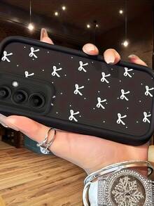 1 buah Casing Ponsel Motif Pita Putih Lucu, Kompatibel dengan Perangkat Android, Latar Belakang Hitam Motif Pita Kecil dan Titik-titik, Casing Ponsel Pelindung TPU Lembut Tahan Guncangan dan Anti Jatuh, Cocok untuk Anak Perempuan dan Wanita, Manis dan Cantik, Bingkai Kulit Hitam, Casing Pelindung TPU Lembut Tahan Guncangan, Kompatibel dengan Ponsel GALAXY, HONOR, dan lainnya - Hitam - View 4
