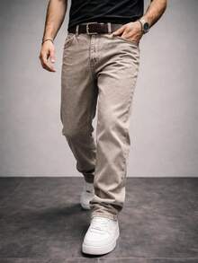Men's Classic Relaxed Baggy Pants - Flint Stone - View 1