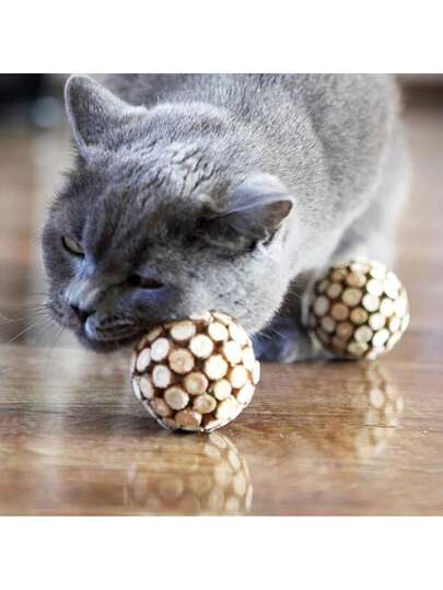 2 PCS Silver Vine Ball | Indoor Chewing Toy, Dental Cleaning Toy Suitable For All Dog Breeds Sizes, Battery Free, Cat Toys, Cat Stuff, Catcat Toy, Cat Accessories, Kitten, Cat Toys Interactive, Kitten Toys, Kitten Supplies, Cat Supplies, Cat Toys Interactive