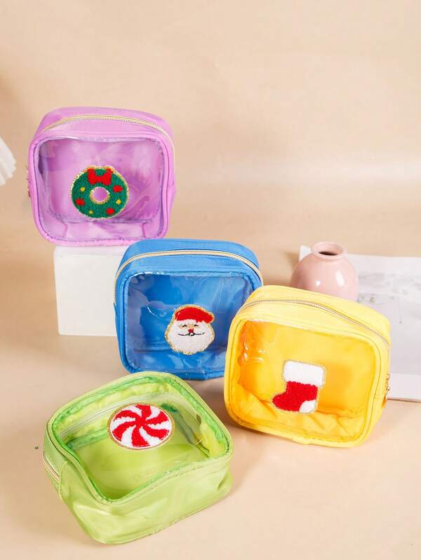 4pcs Storage Bags For Cosmetics, Sanitary Pads, Data Cables, Coins, Travel Organizer Pouches