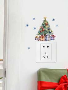 1pc Multi-Style Christmas Decoration, Creative Christmas Tree Wall Sticker, Letter & Snowflake Decor, Penguin Stacked Design, PVC Self-Adhesive Removable Wall Decal, Suitable For Bedroom, Living Room, Stair Corner, Dining Room, Bathroom, Home Wall Decor, Switch Decoration - Multiple Styles - View 5