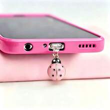 3pcs Daisy Bee Pink Ladybug Shaped Phone Dust Plugs - Alloy Material, As Dust Barrier And Phone Decoration - Flower & Insect Shaped Accessories, Suitable For Your Devices - Multicolor - View 4