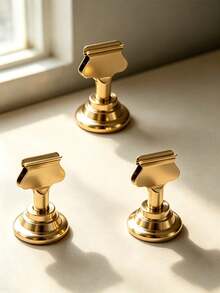 1/3/6pcs Table Number Card Holders, Premium Gold Metal Name Card Holders, Wedding Party Tabletop Decoration Card Holders - Gold - View 4