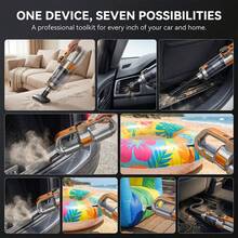 Wireless Car Vacuum Cleaner With LED Light, Powerful Suction 2-In-1 Handheld Vacuum, Portable Rechargeable Handheld Vacuum, Suitable For Car, Home, Office, Pet Hair And Dust, 11.1V 2000mAh - Multicolor - View 7
