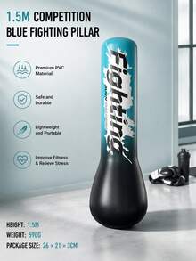 1.2M/1.5M Freestanding Inflatable Punching Bag, Durable PVC Boxing Column For Kickboxing, Fitness Training, Home Workout & Stress Relief - Multicolor - View 15