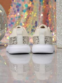 Infant Fashion Sneakers Casual Versatile Slip-On Sequin Baby Walking Shoes - Rose Gold - View 2