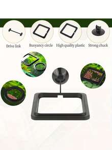 Floating Fish Tank Feeding Ring With Suction Cup, Square And Round Fish Tank Feeder, Anti-Dispersion Feeding Tool, Suitable For Goldfish And Turtles - Multicolor - View 5