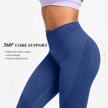 3D Body Sculpt 2.0 Compression Leggings, No Front Seam, Smooth Front - 2.0 Compression Grey Blue - View 5