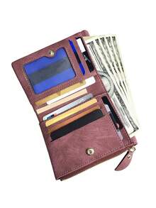 MIYIN Slim Large‑Capacity Ladies Clutch Wallet, Multi‑Compartment Purse For Bank Cards, ID Card, Cash, Zipper Pocket For Coins, Keys And Tiny Accessories - Multicolor - View 3