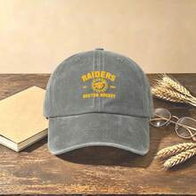1pc Boston Hockey Graphic Print Washed Baseball Cap Adjustable Vintage Hat For Sports Street Casual Daily Outdoor Travel - Multicolor - View 7