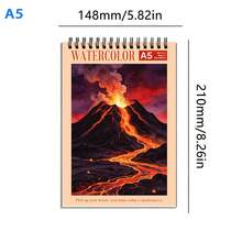 Fine‑Grain Watercolor Sketchbook, A4 & A5 Format, 180gsm Hot‑Pressed Watercolor Paper 26 Sheets, Various Nature‑Landscape Cover, Thick Art Paper For Watercolor, Gouache, Ink, Marker, Perfect For Daily Art Practice & Hand‑Drawn Creation - Natural Landscape - View 12