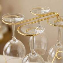 Modern Wrought Iron Wine Rack, Vertical Hanging Display, Desktop Wine Glass Storage, No Installation Required, Vintage Metal Wine Rack, Suitable For Home, Restaurant, Or Bar Décor. - Gold - View 4