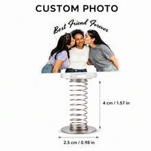 Personalized Photo Face Cutout Spring Standee, Custom Picture Dashboard Ornament For Cars, Family Portrait Car Decor, Couple Photo Keepsake Display, Thoughtful Birthday Or Anniversary Gift For Friends, New Drivers, Parents, Couples, And Loved Ones - Multi-color - View 11