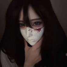 1/2 Buah Topeng Cosplay Topeng Pesta Topeng Modis ABS Topeng Kostum Topeng Setengah Wajah untuk Wanita dan Pria - Tipe A - View 3