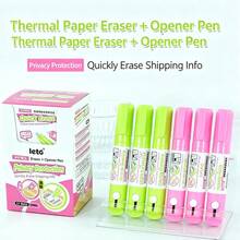 3pcs Portable Thermal Paper Privacy Eraser Pens, Minimalist Blue And White Barrel With Wide Tip, Gentle Non-Corrosive Liquid That Doesn't Damage Paper, Quickly Erases Names, Phone Numbers, Addresses And Other Thermal Printed Text On Shipping Labels And Receipts, One-Click Privacy Information Concealment, Compact And Lightweight For Easy Carrying - Multiple Styles - View 11