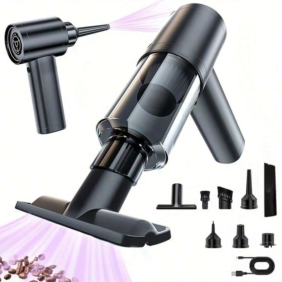 CHIGO High Power Cordless Handheld Vacuum Cleaner, 2-In-1 Blow And Suction Function, HEPA Filter, USB Charging. Portable Air Duster, Suitable For Sofa, Chair And Home Cleaning. Car Vacuum Cleaner, Can Clean Keyboard, Dust Collector, Suitable For Tech Enthusiasts And Pet Owners - Multicolor - View 1