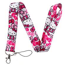 SANRIO 2D 1pc Hello Kitty Cute Cartoon Character Badge Lanyard - Detachable Phone Lanyard Keychain, Card Protection Accessory, Suitable For Stylish Key Rings - Ideal For Office, Or Travel Use, Suitable For Hello Kitty Lovers, Great Gift For Family And Friends - A - View 13