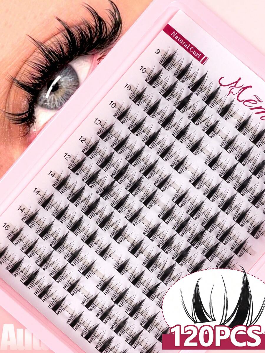 120片卡通風加厚蓬鬆單簇假睫毛 D捲 8-18mm 仙女風亮面尖簇 動漫風單簇睫毛 萬聖節聖誕節假期適用