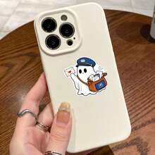 50Pcs Cute Ghost Sticker Pack, Halloween Spooky Cartoon Ghost Vinyl Decals, Back To School Kawaii Ghost Stickers For Journal Notebook DIY Crafts - Multicolor - View 5