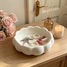 3D Printed Cloud Trinket Dish, Jewelry & Hair Accessories Storage Tray, Decorative Rings, Earrings, Hair Clips & Hair Ties Organizer Dish, Multi‑Purpose Decor Storage Tray For Keys Jewelry Cosmetics Bathroom Entryway Home Decoration - White - View 5